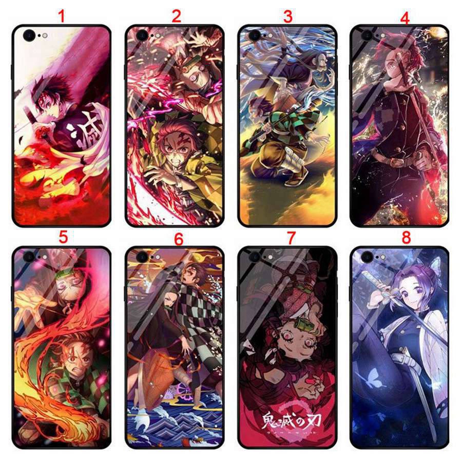 เคสโทรศัพท์มือถือกระจกนิรภัย-แบบแข็ง-กันกระแทก-ลายการ์ตูนอนิเมะ-demon-slayer-kimetsu-no-yaiba-สําหรับ-vivo-y15s-y15a