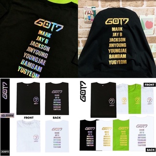 💚 เสื้อ GOT7 🌿 7MEMBERS T-shirt 💿Hologram🏅Gold สกรีนหน้า-หลังสามารถปรับแต่งได้