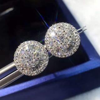 เครื่องประดับแฟชั่นหรูหราต่างหูสตั๊ดคริสตัล Cubic Zirconia