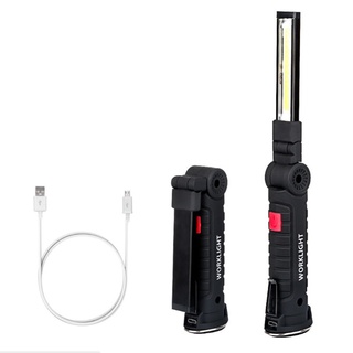 COB LED Working Light USB rechargeable  LED Flashlight 5Modes waterproof Folding Hooking for Car Emergency Outdoor Campi