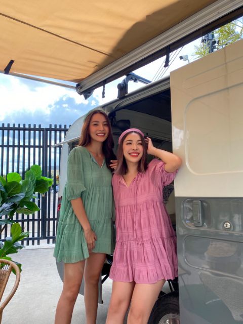 t6105-เดรสพลีตอัดย่นชีฟอง-ผ้าโพก
