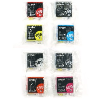 Epson UltraChrome Hi-Gloss2 Ink Cartridges C13T159 for Epson Stylus Photo R2000 (Set of 8) No Retail Box ชุดตลับหมึกแท้