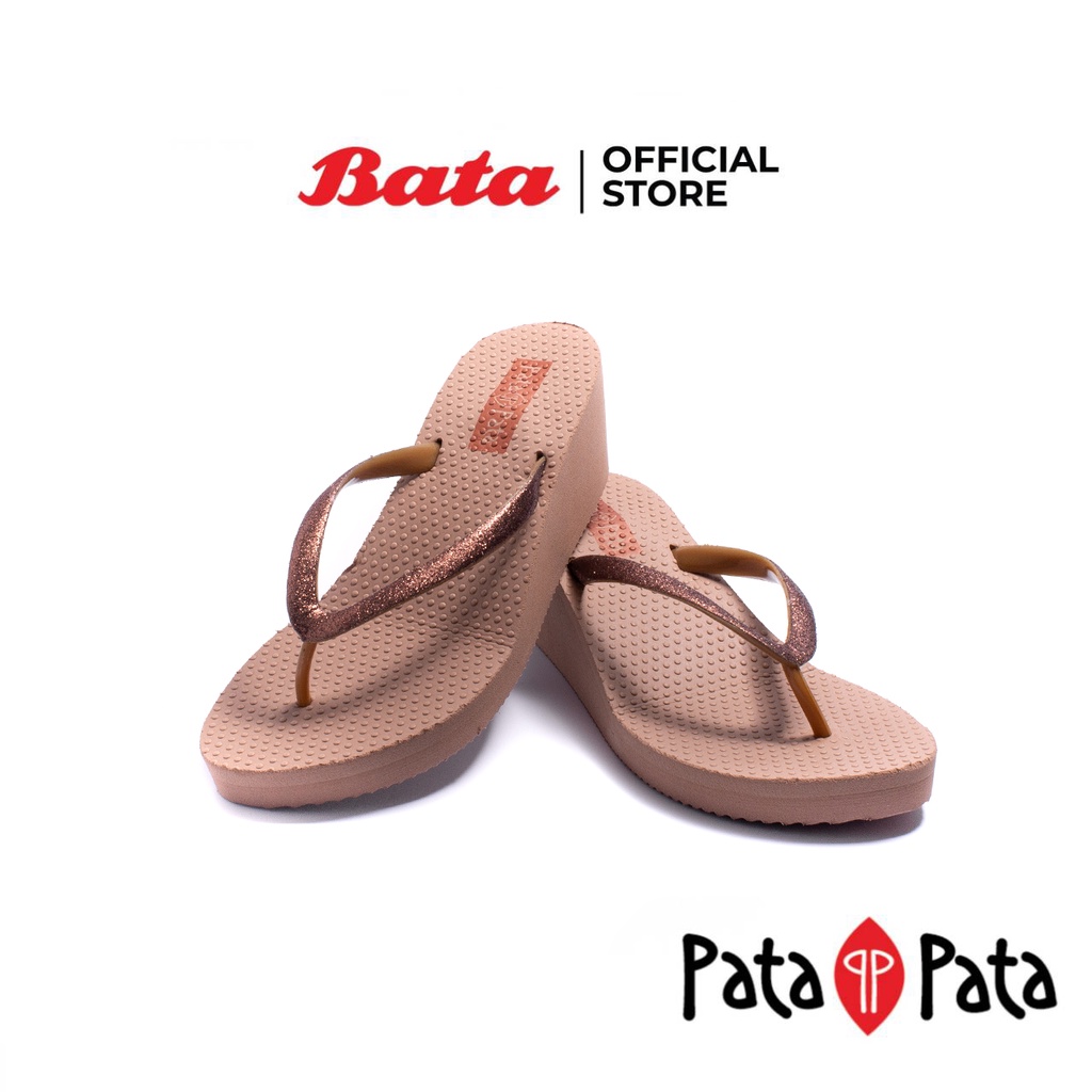 ภาพสินค้าBata บาจา ยี่ห้อ PataPata รองเท้าเล่นน้ำสงกรานต์ รองเท้าลุยน้ำสงกรานต์ แตะหนีบ เสริมส้นสูง 2 นิ้ว สำหรับผู้หญิง รุ่น Heely สีน้ำตาล 7714059 จากร้าน bata_officialstore บน Shopee ภาพที่ 6