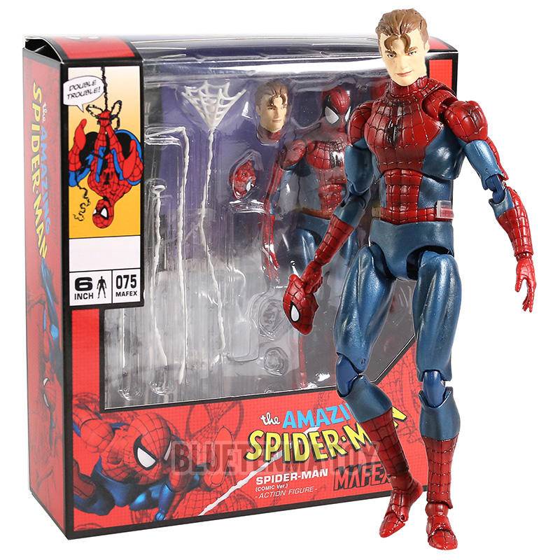 โมเดลฟิกเกอร์-marvel-mafex-avengers-075-spider-man-maf075-the-amazing-spider-man-pvc-ของเล่นสําหรับเด็ก