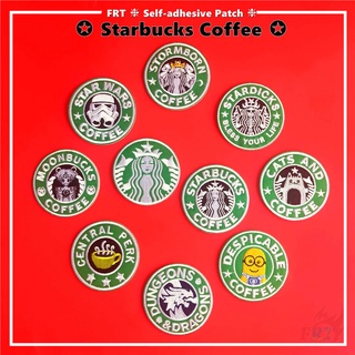 สินค้า ☸ Starbucks Coffee Style Self-adhesive Sticker Patch ☸ 1Pc Fashin Brand Minions Star Wars Iron on Sew on Clothes Bag Accessories Decor Badges Patches