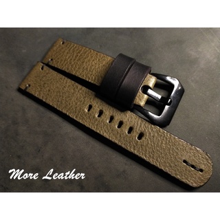 สินค้า More Leather สายนาฬิกาหนังแท้ 100% สายนาฬิกาแฮนด์เมดสไตล์วินเทจ แถมฟรีสปริง1คู่ ขนาด18mm,20mm,22mm,24mm,26mm