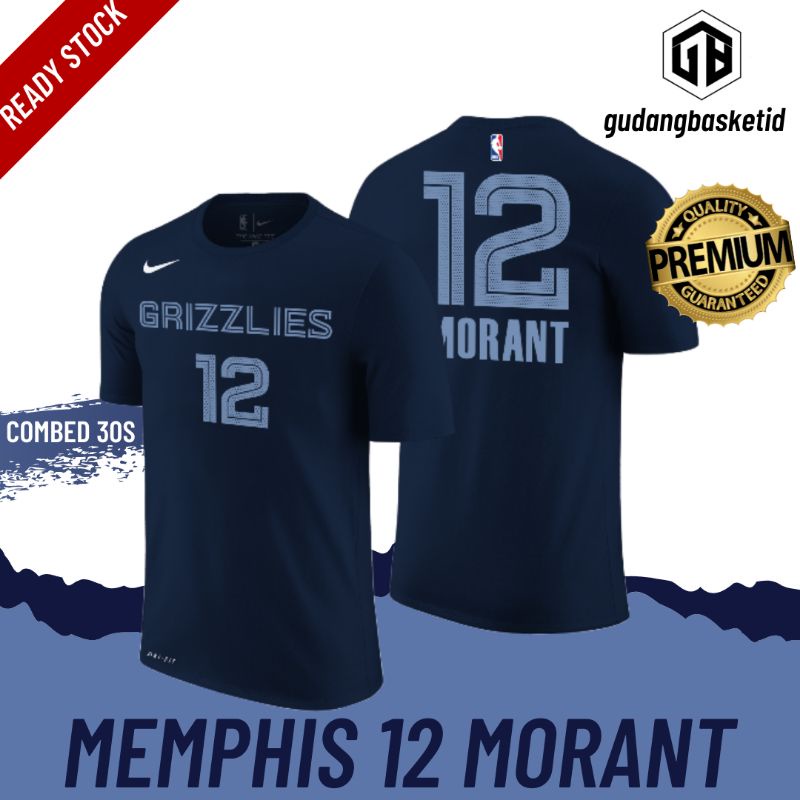 เสื้อยืดพิมพ์ลายแฟชั่นnike-เสื้อยืดบาสเก็ตบอล-ลาย-nba-gametime-memphis-grizzlies-12-morants