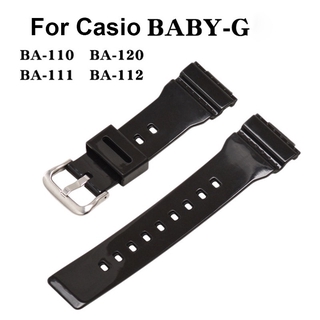สินค้า สายนาฬิกาข้อมือซิลิโคนสีดําสําหรับ Casio G - Shock Baby - G Ba110 Ba111 Ba112 Ba130 Ba120