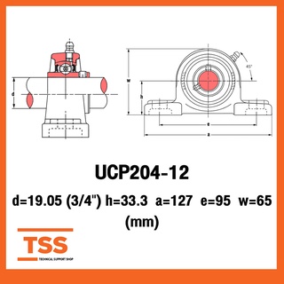 ภาพขนาดย่อของภาพหน้าปกสินค้าUCP204-12 ตลับลูกปืนตุ๊กตา BEARING UNITS UCP 204-12 ( สำหรับรูเพลาขนาด 3/4 นิ้ว หรือ 6 หุน ) UC204-12 + P204 โดย TSS จากร้าน tss2019 บน Shopee