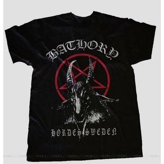 เสื้อยืดลำลองเสื้อยืด พิมพ์ลาย Bathory Black Metal Venom Mayhem สีดํา 2022S to4XL