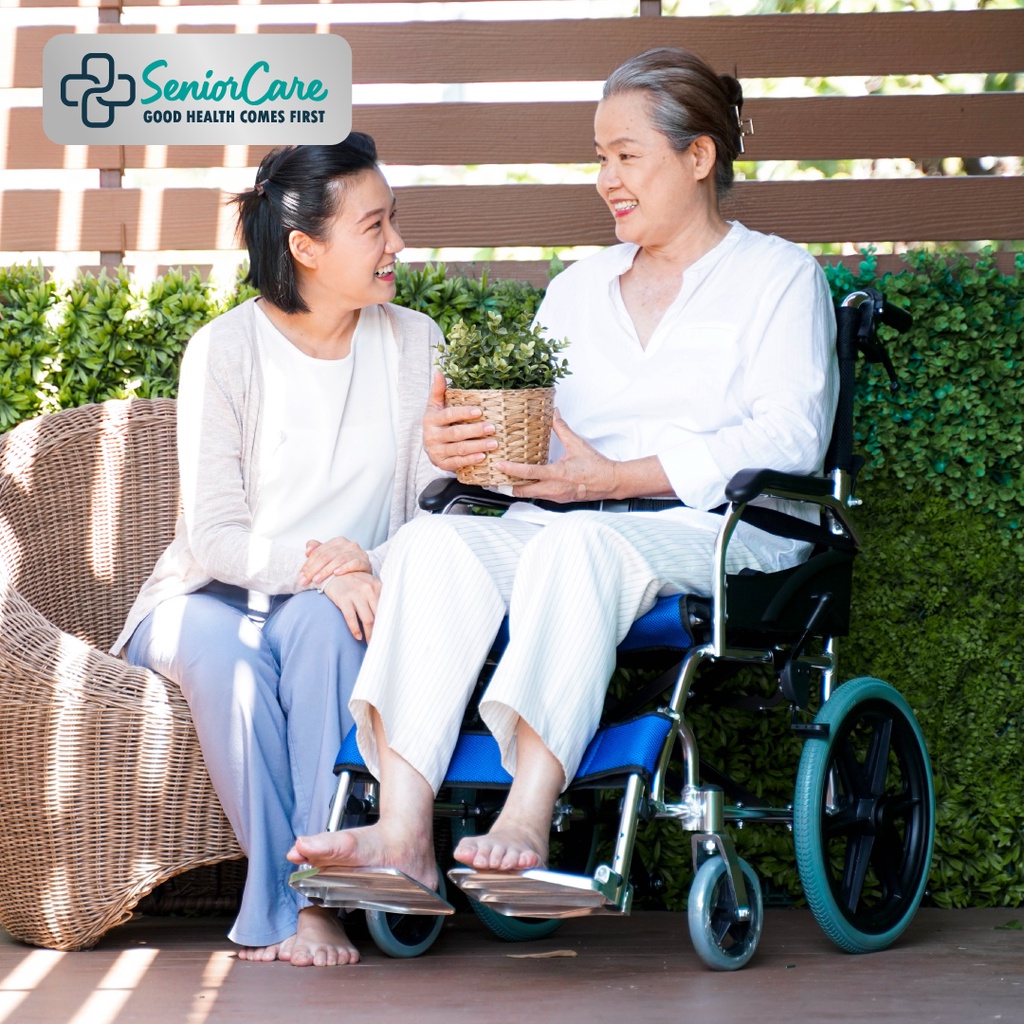 Synergy รุ่น NEO BLUE PLUS รถเข็นวีลแชร์ พับได้ น้ำหนักเบา อัลลอยไม่เป็นสนิม