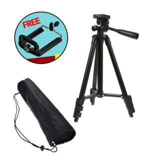 ขาตั้งกล้อง Tripod รุ่น TF-3120 สีดำ แถมฟรีตัวหนีบมือถือ