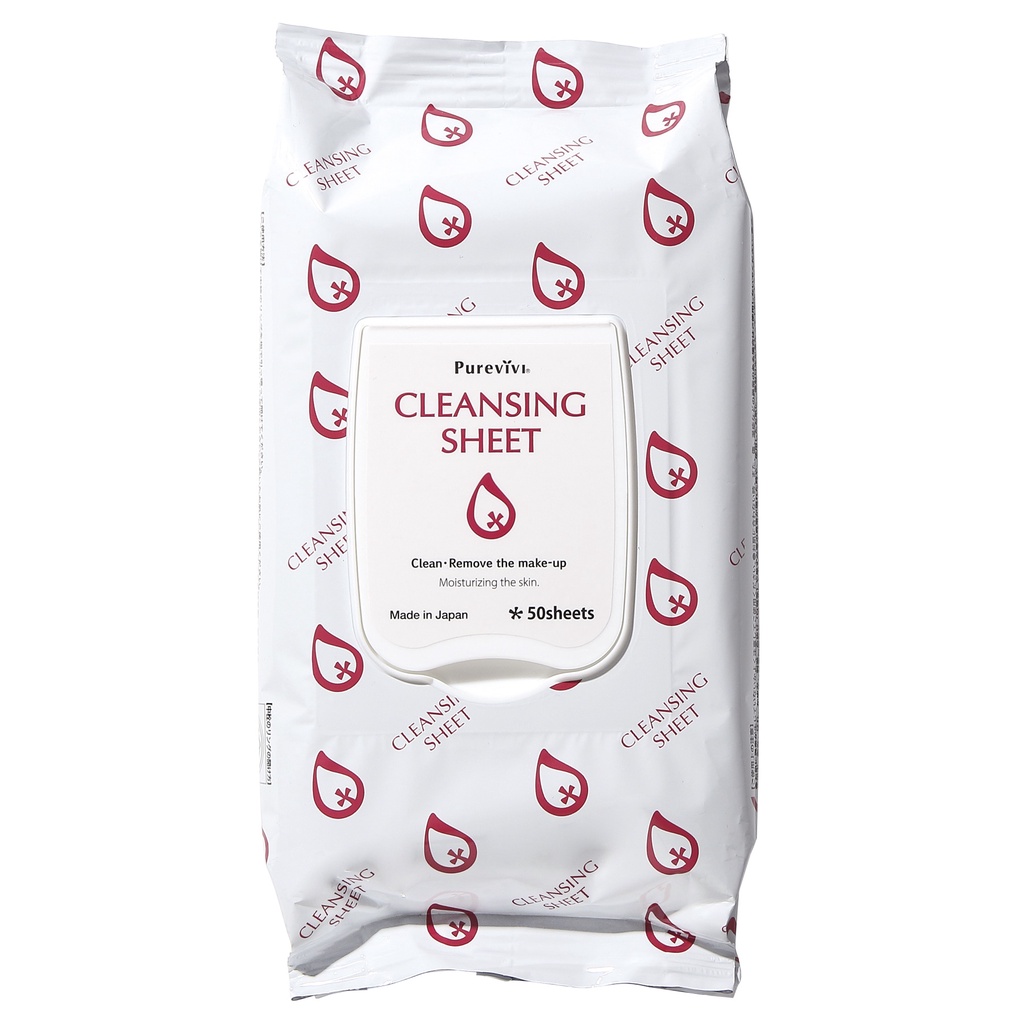 purevivi-cleansing-sheet-เพียววีวี่-คลีนซิ่งชีท-แผ่นเช็ดทำความสะอาดผิวหน้าและเช็ดเครื่องสำอาง