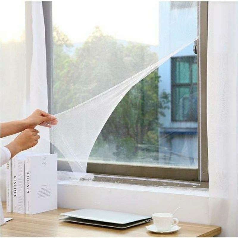 ภาพหน้าปกสินค้าพร้อมส่ง ม่านตาข่ายกันยุง Mosquito Window Net ตาข่ายกันยุงติดหน้าต่าง ม่านกันยุงตาข่าย ขนาด130x150ซม มีสีขาว เทา ดำ จากร้าน paphawsin บน Shopee