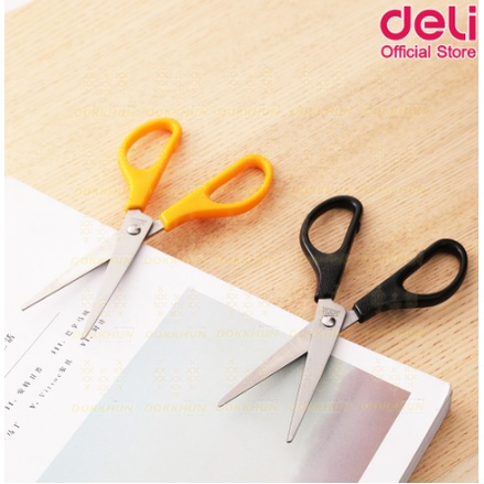 deli-0603-scissors-กรรไกรสแตนเลส-ขนาด-170-mm-คละสี-1-ชิ้น-กรรไกร-กรรไกรตัดกระดาษ-อุปกรณ์สำนักงาน-กรรไกรอเนกประสงค์