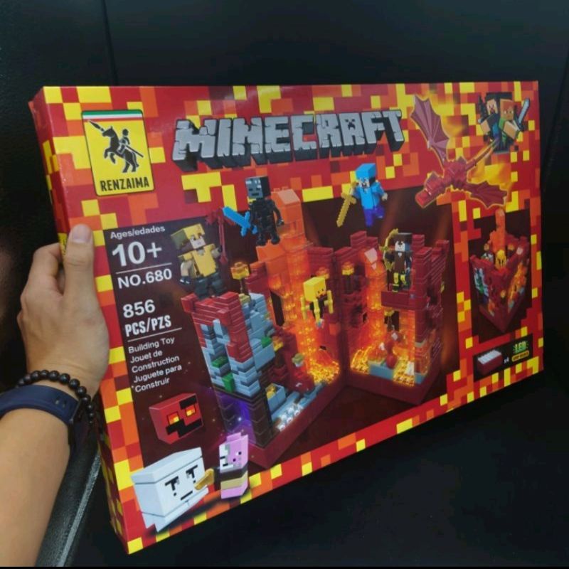 พร้อมส่ง-เลโก้-lego-มายคราฟ-minecraft-ชุด-red-dragon-renzaima-680-856-ชิ้น-ต่อไฟ-led-ได้-สวยสุดๆเลยค่ะ