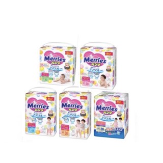 สินค้า Merries ผ้าอ้อมสำเร็จรูปแบบกางเกง เมอร์รี่ Size S62, M58, L44, XL38