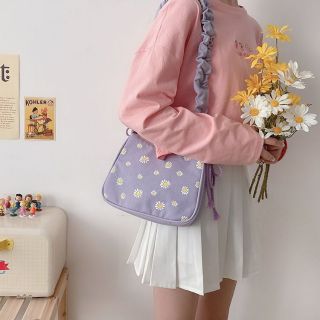 🍒กระเป๋าสะพายข้าง🍒พร้อมส่ง 2 แบบ (Purple)
