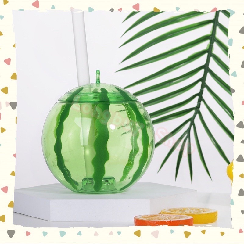 พร้อมส่ง-แก้วผลไม้-แถมหลอด-สายคาเฟ่-น้ำปั่น-แก้วพลาสติก-pvc-ให้เป็นของขวัญ-ใส่น้ำผลไม้-เปิดฝาได้