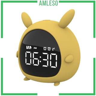 ( Amleso ) นาฬิกาปลุกตั้งโต๊ะดิจิตอลมีไฟ Led