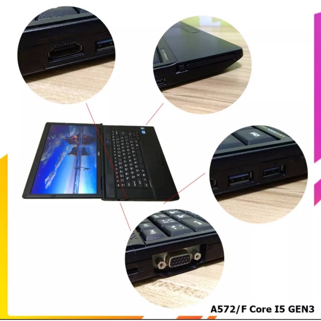 โน๊ตบุ๊คมือสอง-fujitsu-a572-core-i5-3320m-gen3-เล่นเกมส์ออนไลน์ได้-เล่นเน็ต-ทำงาน-ดูหนัง-ฟังเพลง-คาราโอเกะ