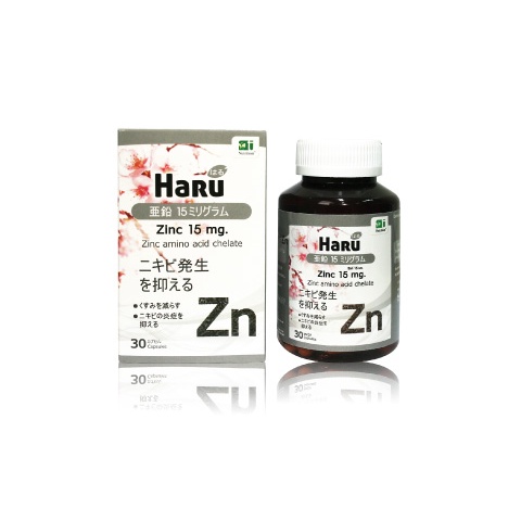 ภาพสินค้าHaru zinc 15 mg ฮารุ ซิงค์ Haru Zinc 15 mg. 30 Cap. จากร้าน p4ushop บน Shopee ภาพที่ 1