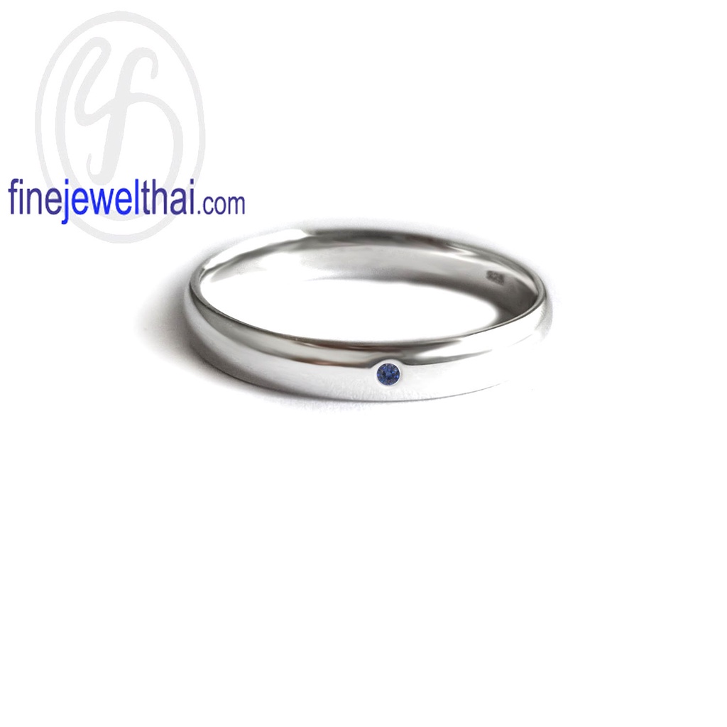 finejewelthai-แหวนไพลิน-ไพลินแท้-แหวนเงินแท้-พลอยประจำเดือนเกิด-blue-sapphire-silver-ring-birthstone-r3068bl