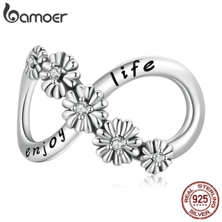 BAMOER sterling 925 silver infinity flowers shape charm SCC2099