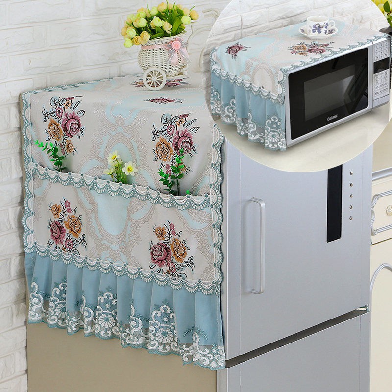 ผ้าคลุมตู้เย็นผ้าฝาประตูข้างเดียวผ้าขนหนูลูกกลิ้งเครื่องซักผ้าฝาตู้เย็นผ้าคลุมตู้เย็นไมโครเวฟฝุ่น-lt