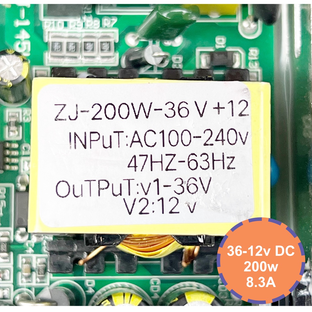 ซัพพลาย-หม้อแปลงไฟ-อะแดปเตอร์-adapter-supply-ไฟเข้า-ac-220v-ไฟออก-dc-36v-และ-12v-200วัตต์-8amp-ใช้สำหรับ-ไฟพาร