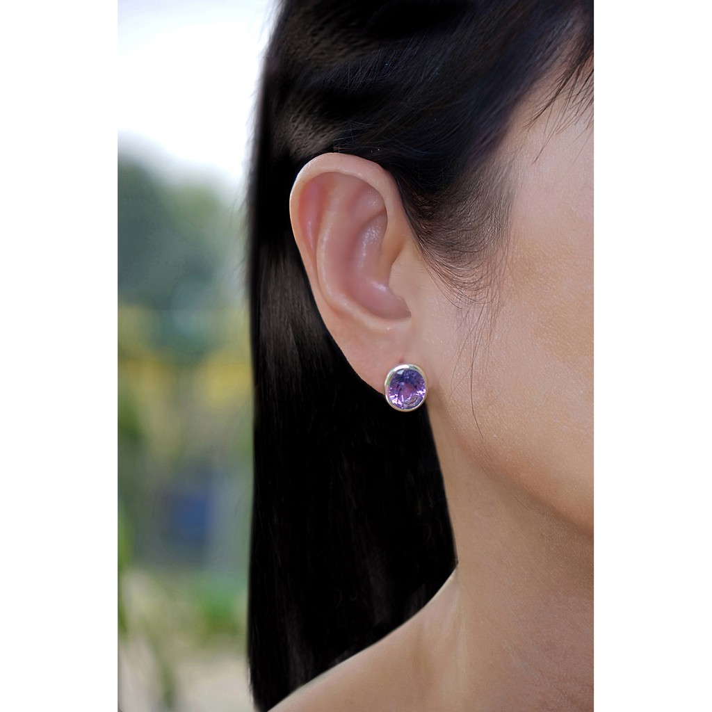 ต่างหูอเมทิสต์พลอยแท้-เงิน9-25-ชุบโรเดียม-earring-amethyst-silver-92-5-rhodium-plating