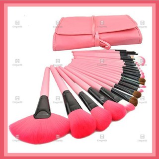 EGB ชุดแปรงแต่งหน้า 24 ชิ้น ขนแปรงนุ่ม สีชมพู Professional Makeup Brush Set tools HB Mu