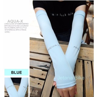 AquaX ปลอกแขนกันแดด UV Protection (สีฟ้า)