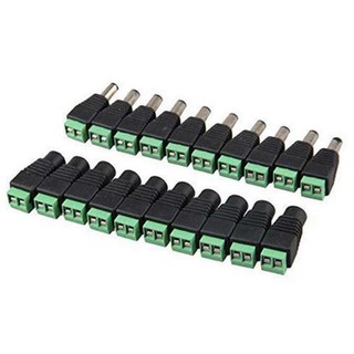 20Pcs 2.1x5.5mm DC Power Cable Jack Adapter Connector Plug Led Strip CCTV Camera (10Pcs Female + 10 Pcs Male )