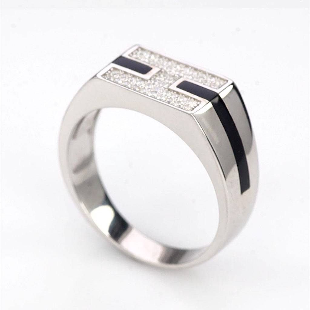 925-sterling-silver-black-enamel-mens-ring-แหวนผู้ชายเงินแท้-925-เคลือบดำ