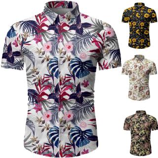 2020 เสื้อเชิ้ตแขนสั้นลําลอง ลายดอกไม้ พลัสไซซ์ สไตล์ฮาวาย แฟชั่นใหม่ สําหรับผู้ชาย