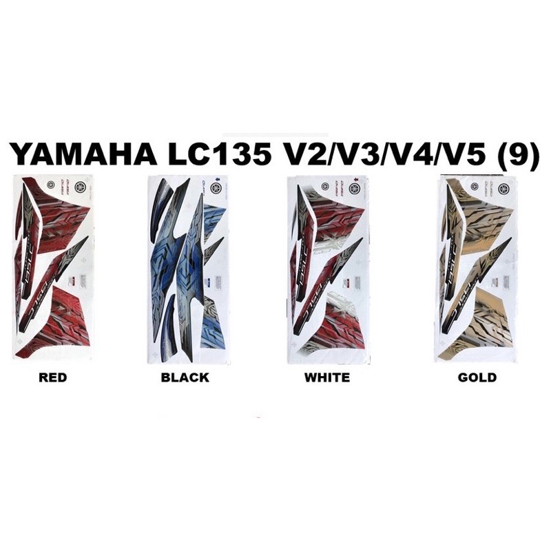 Lc135 V2 V3 V4-5(9)BODY STICKER RED BLACK WHITE GOLD | Shopee Thailand