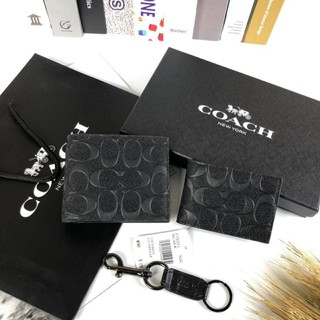 COACH Compact Id Wallet In Signature Leather Set
