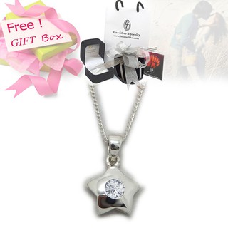 Finejewelthai จี้เงิน จี้ดาว จี้เพชร เพชรสังเคราะห์ เงินแท้ / Diamond CZ Silver Pandent - P1004cz