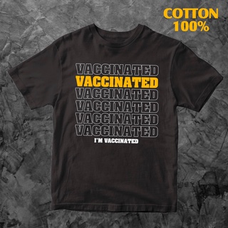 (🔥พร้อมส่งเสื้อเฮีย🔥)เสื้อยืด vaccinated เสื้อยืดฉีดวัคซีนแล้ว ผ้าCOTTON 100% ร้านเสื้อเฮีย TB0261