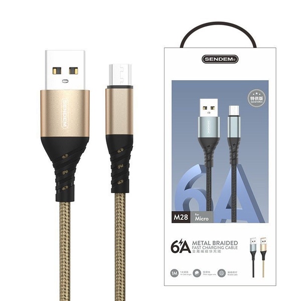 สายชาร์จ-sendem-m28-ชาร์จเร็ว-6a-metal-braided-fast-charging-cable-ประกันศูนย์-1-ปี