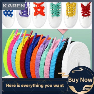 สินค้า Karen เชือกผูกรองเท้ากีฬา แบบแบน ยืดหยุ่น หลากสี สําหรับเด็ก และผู้ใหญ่