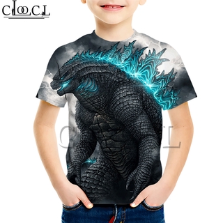 เสื้อยืดแขนสั้นพิมพ์ลาย Godzilla Vs Kong 3 D สําหรับเด็ก