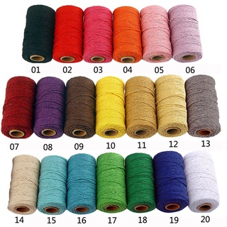 สินค้า สายเชือกถักมาคราเม่ ผ้าฝ้าย 2 มม. 100 ม. 100 ม. สีดํา แฮนด์เมด DIY