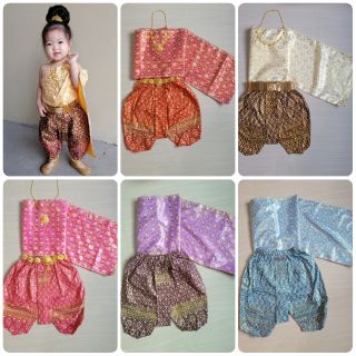 ภาพขนาดย่อสินค้าชุดไทยเด็ก สไบลูกไม้ โจงกระเบน สวยๆ (ไม่รวมเครื่องประดับ)​
