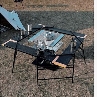 +พร้อมส่ง+Iron Table Camping โต๊ะรอบกองไฟ แค้มป์ปิ้ง สำหรับย่างบาร์บีคิว สามารถปรับได้หลายสไตล์