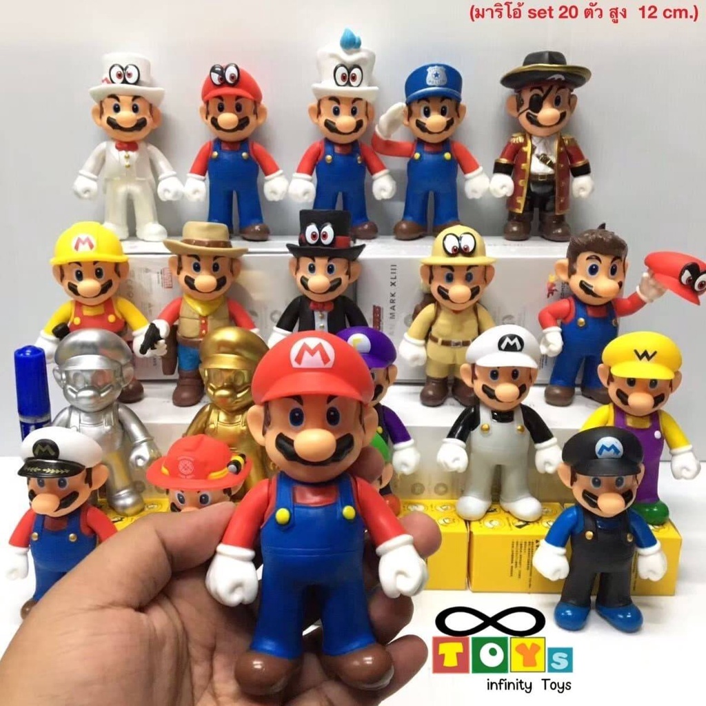 MODEL Mario โมเดลมาริโอ้ เซต20ตัว งานน่ารักมาก | Shopee Thailand