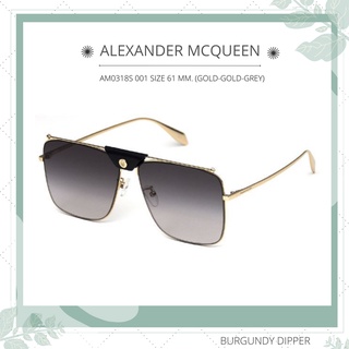 แว่นกันแดด ALEXANDER MCQUEEN : AM0318S 001 SIZE 61 MM. (GOLD-GOLD-GREY)