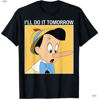 【hot sale】New Disney Pinocchio Ill Do It Tomorrow T-Shirt เสื้อยืด ดพิมพ์ลาย ดผ้าเด้ง คอกลม cotton แฟชั่น sale Unisex