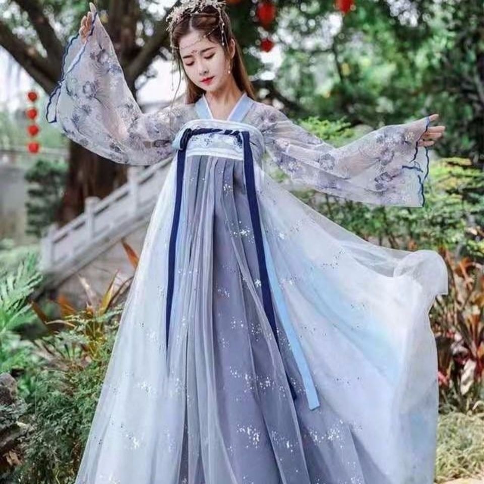 hot-sale-hanfu-super-fairy-original-canghai-fu-แบบดั้งเดิม-hanfu-ผู้หญิงปักดอกไม้พับแขนเสื้อขนาดใหญ่ปรับปรุงกระโปรงนา